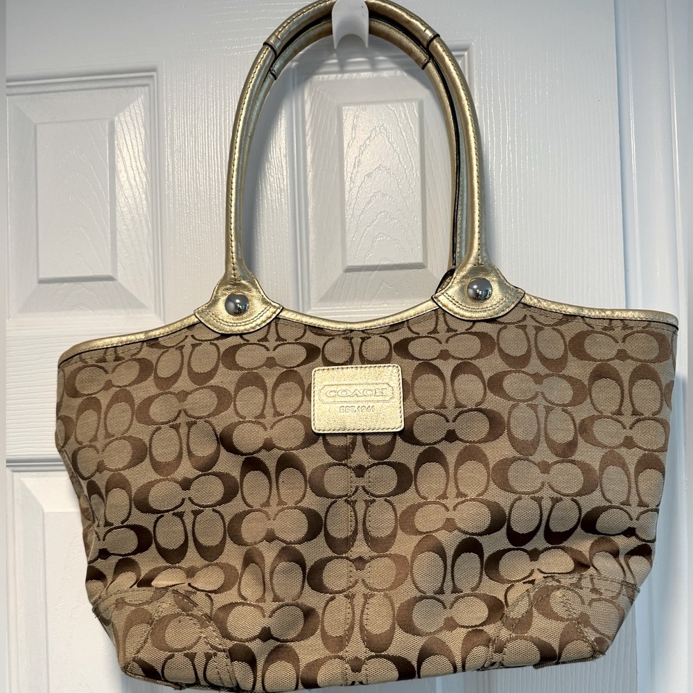 Coach bleecker canvas tote shoulder bag